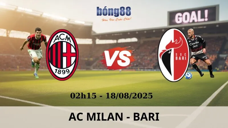 Soi Kèo Bóng Đá - AC Milan vs Bari 18/08/2025 Soi Kèo Bóng Đá - AC Milan vs Bari 18/08/2025